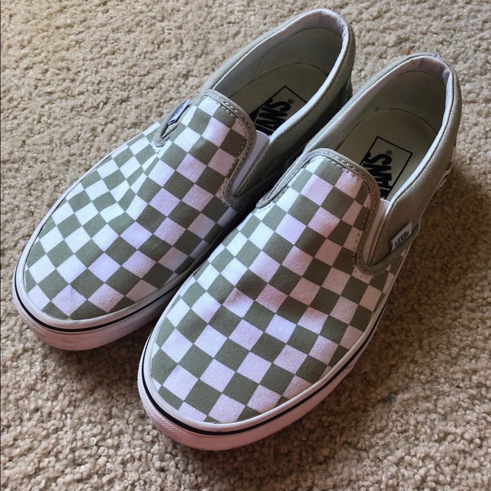 Vans checkered green/grey women’s 7.5